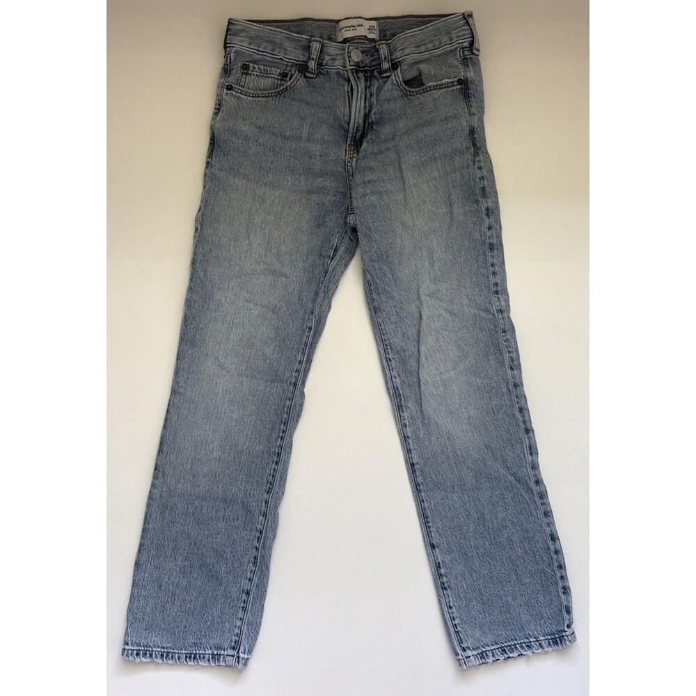 Abercrombie Kids Loose Jean Regular Fit Light Wash Distressed Straight Boys 9/10